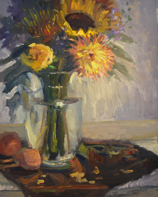 "Festive Flowers" Original Oil Painting by Artist Kristina Sellers
