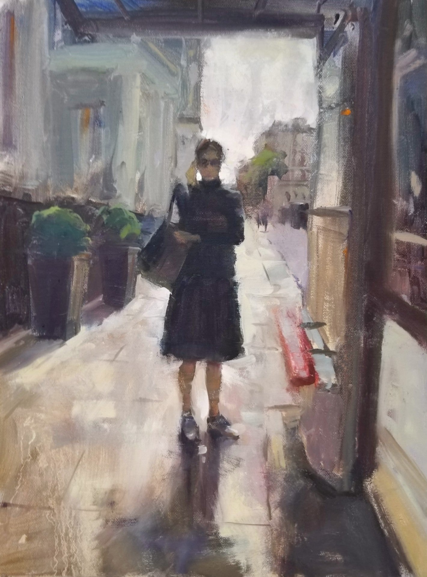 "Londoner" 16x12 original oil painting by Artist Kristina Sellers
