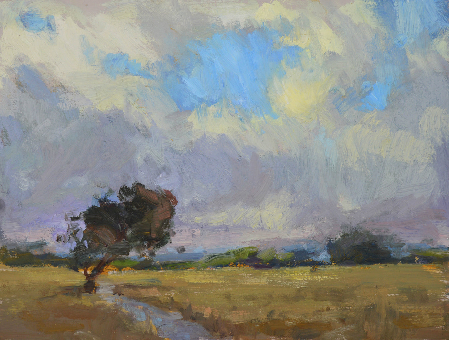 "Sauvie Skies" 9x12 Original Oil Painting by Artist Kristina Sellers